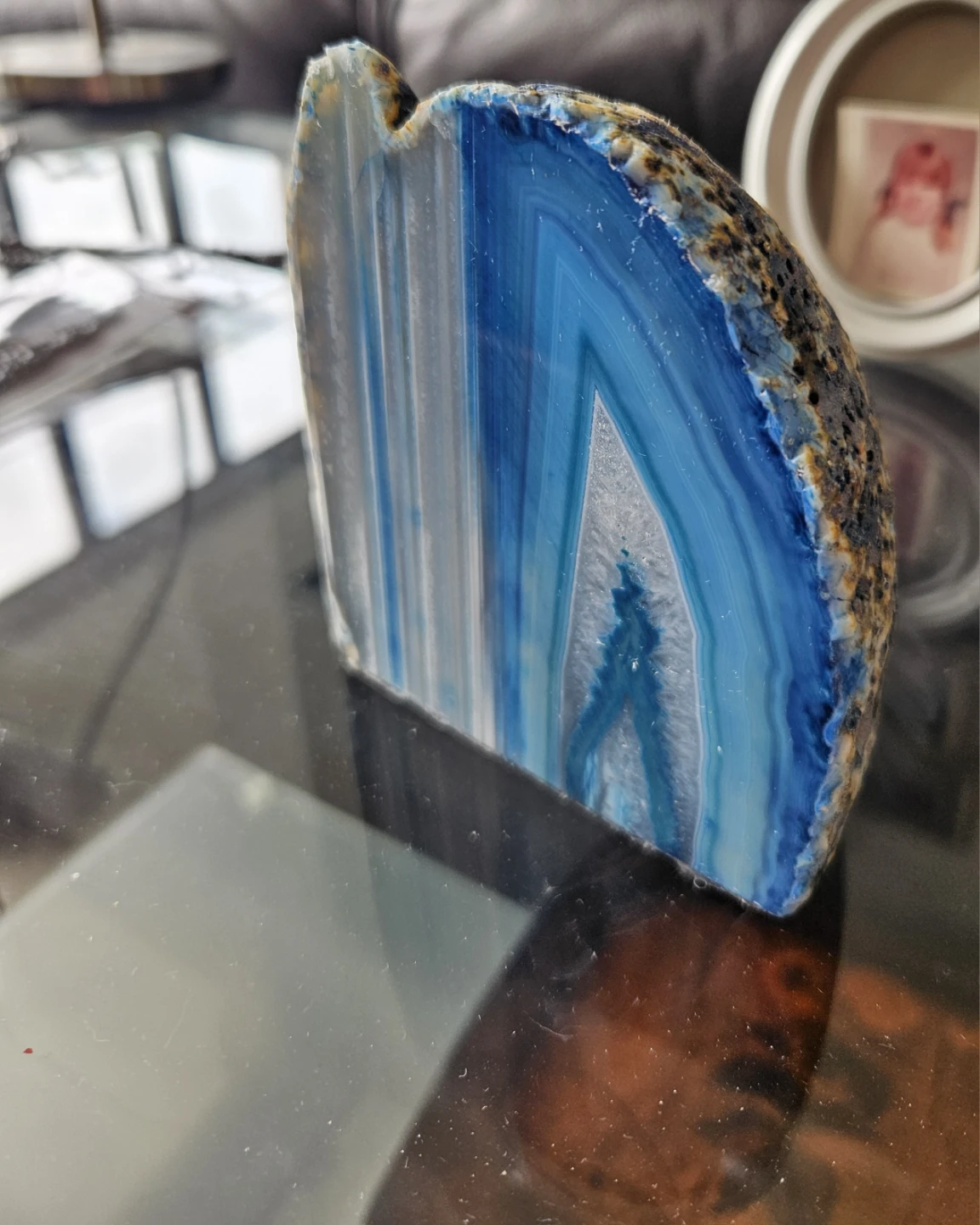 Blue Agate candle holder