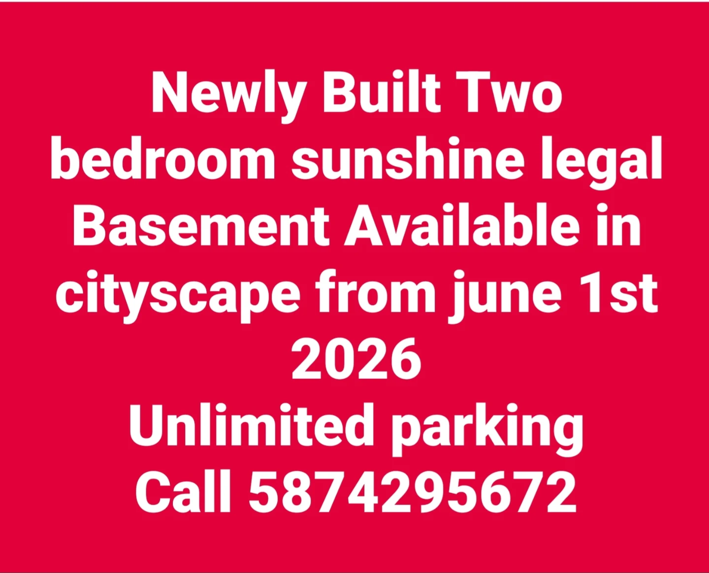 Basement for rent