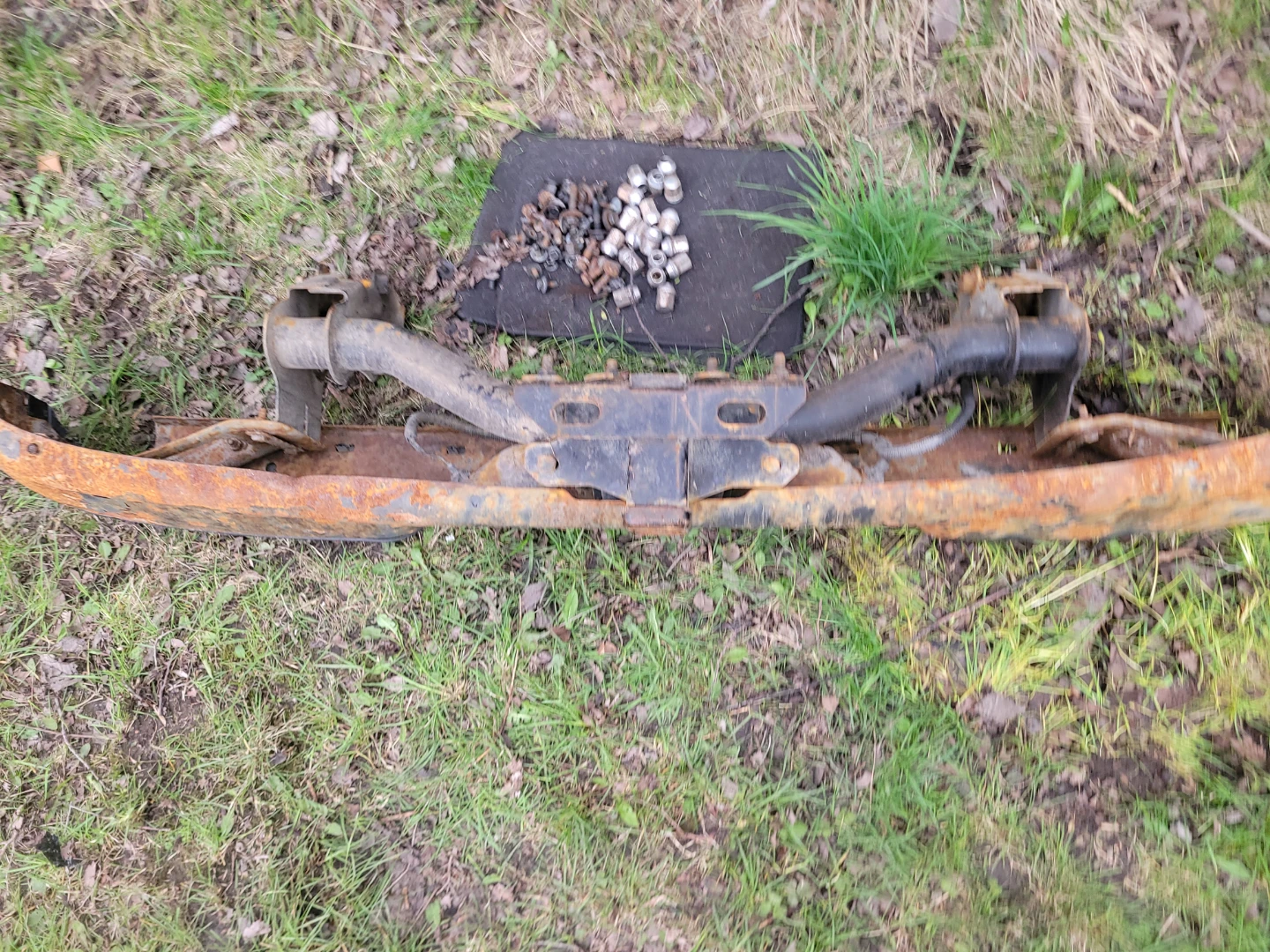 Rusty Truck Bumper with Hitch Receiver off a dodge dakota