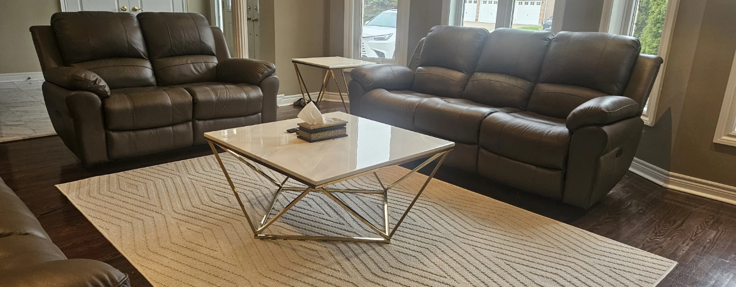 Dark Brown Leather Reclining Sofa - photo 4