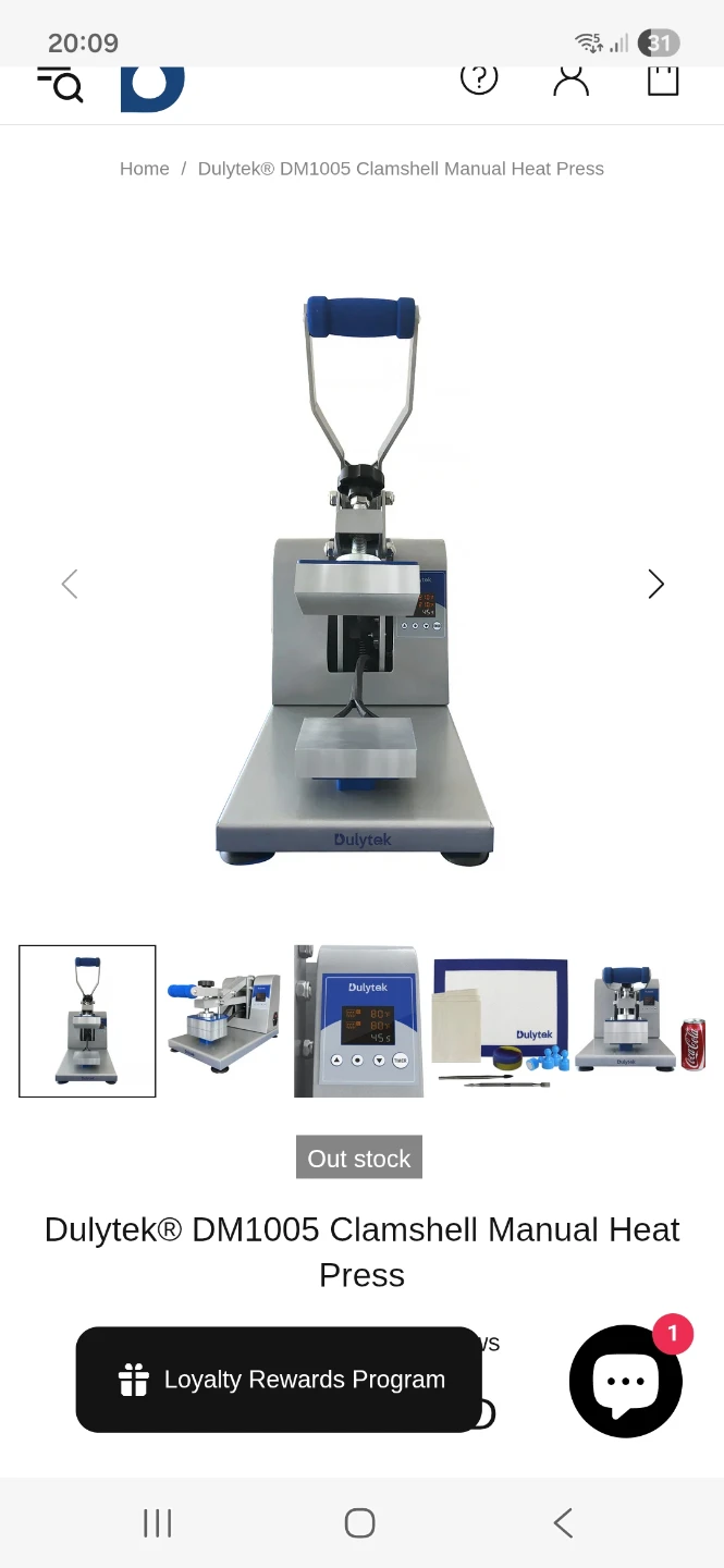 Dulytek DM1005 Rosin Heat Press like new