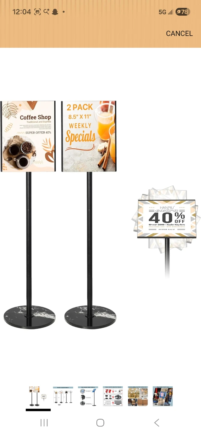 2 Pack Rotating Sign Holder Stand 8.5 x 11 Inch