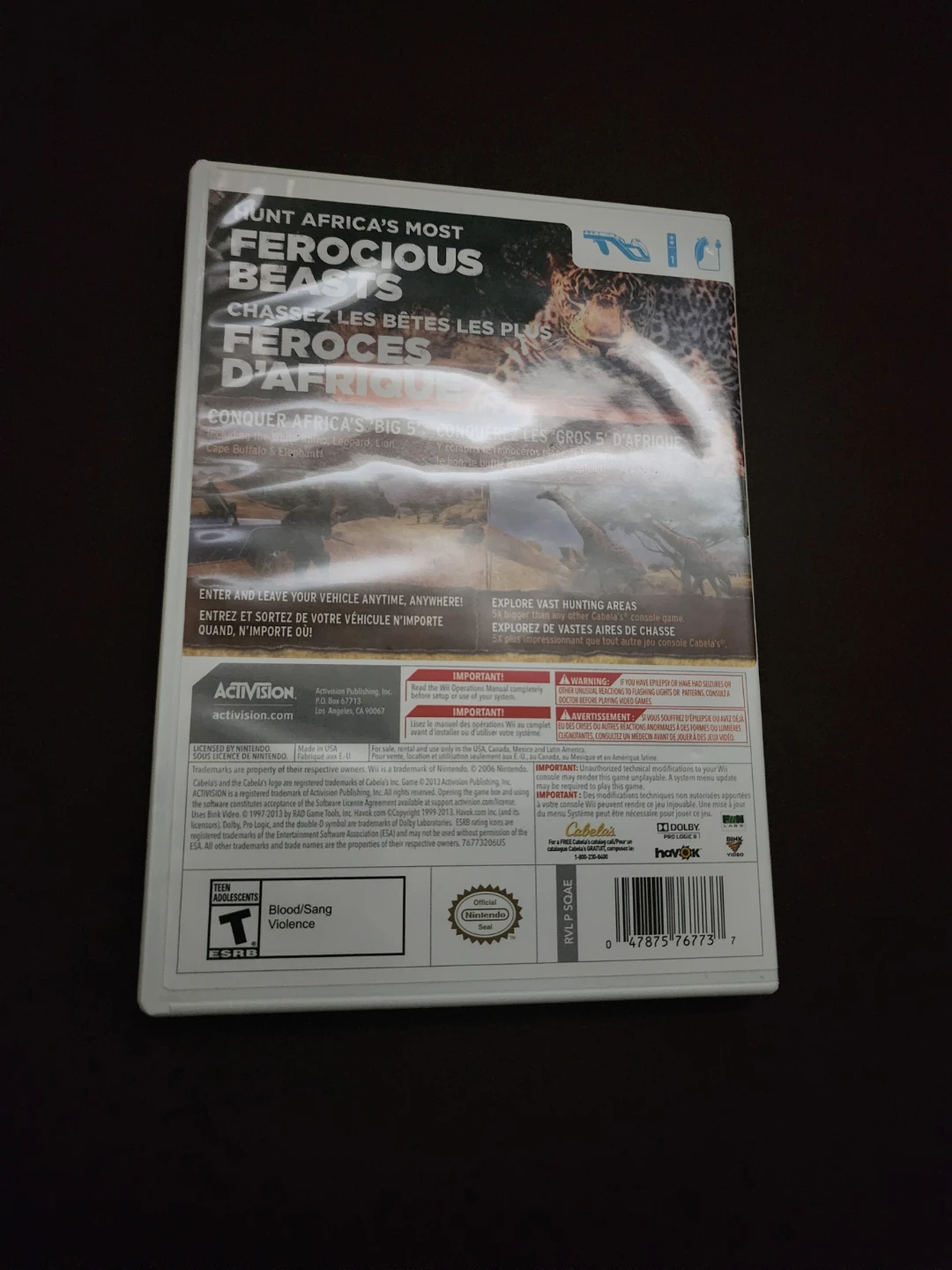 Cabela's African Adventures - Nintendo Wii Game - photo 2