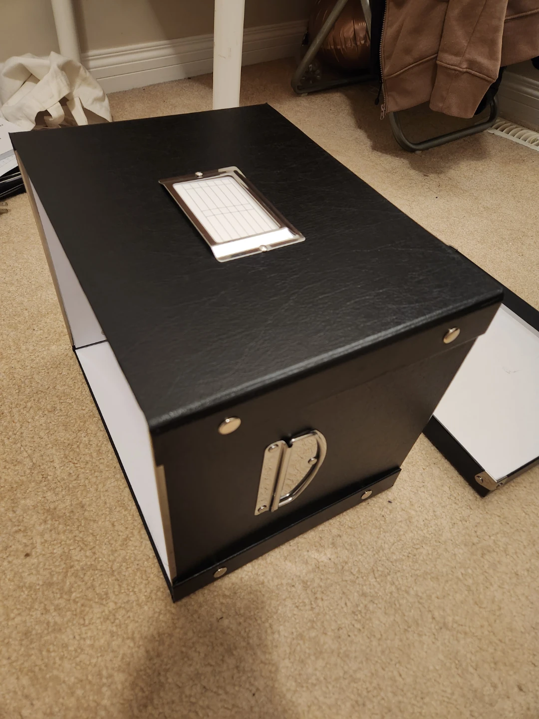 Black Storage Box with Handle and Label Holder - photo 3