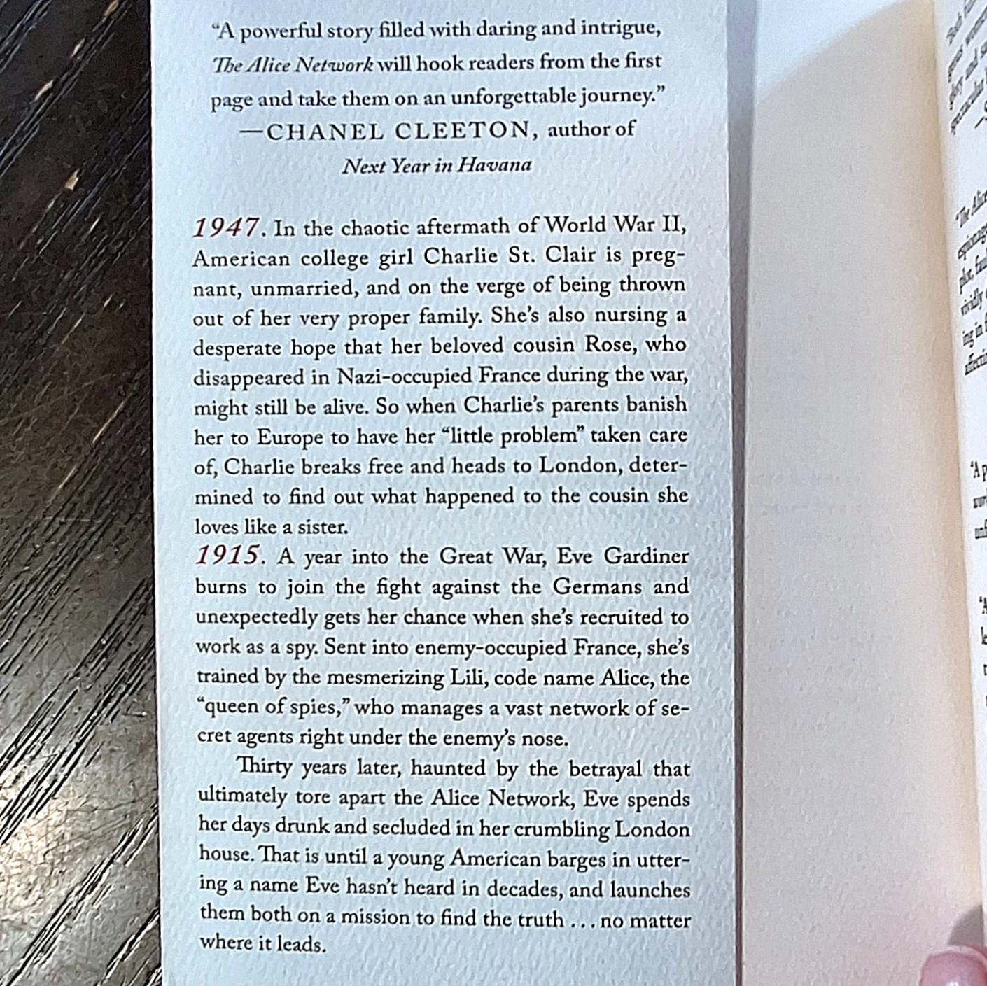 The Alice Network - historical fiction like new - photo 2
