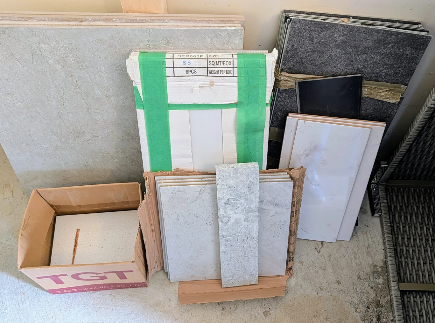 Assorted Ceramic Tiles and Flooring Pieces - photo 2