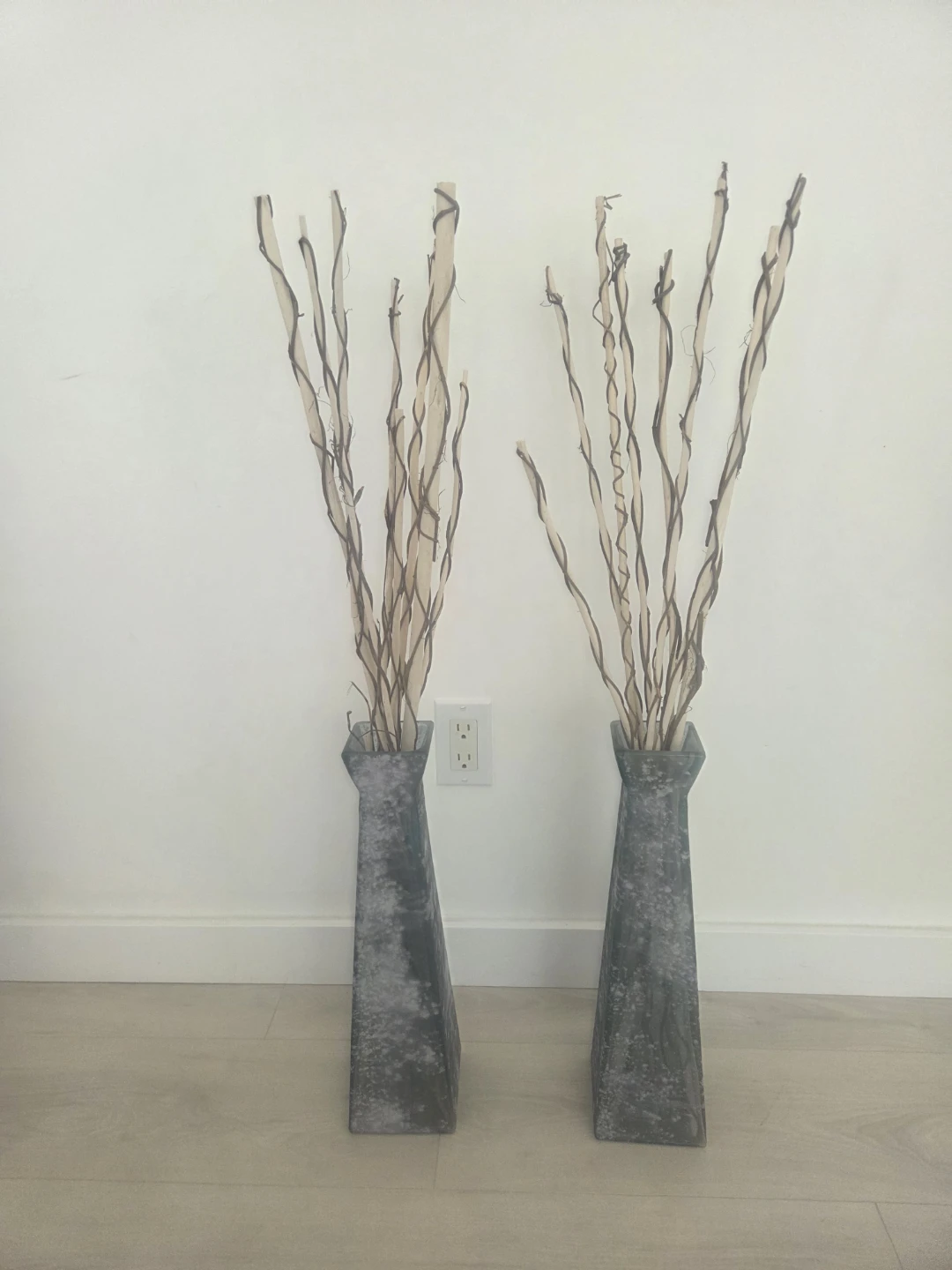 Set of 2 Decorative Vases with Branches