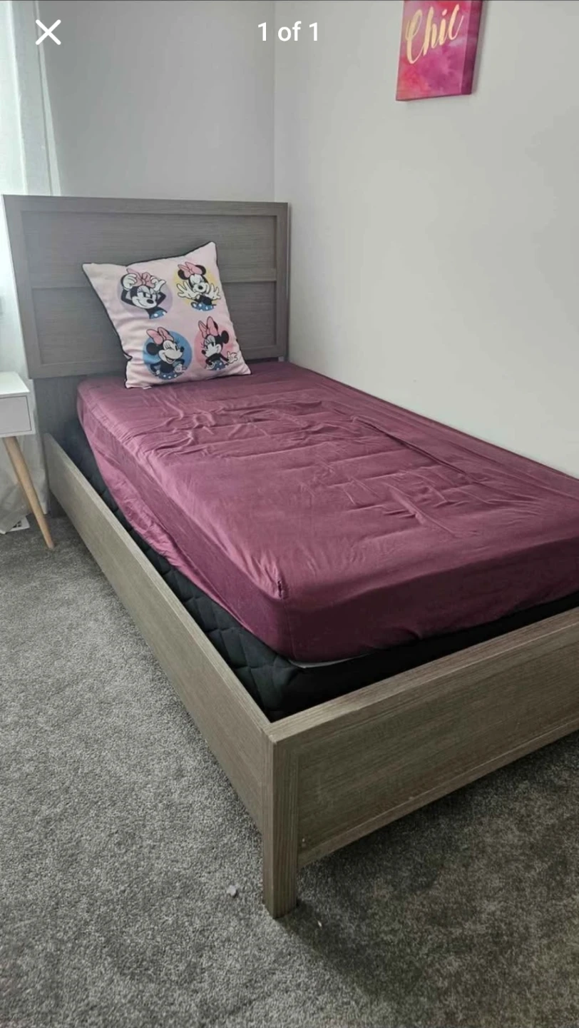 Single Bed Frame with Headboard