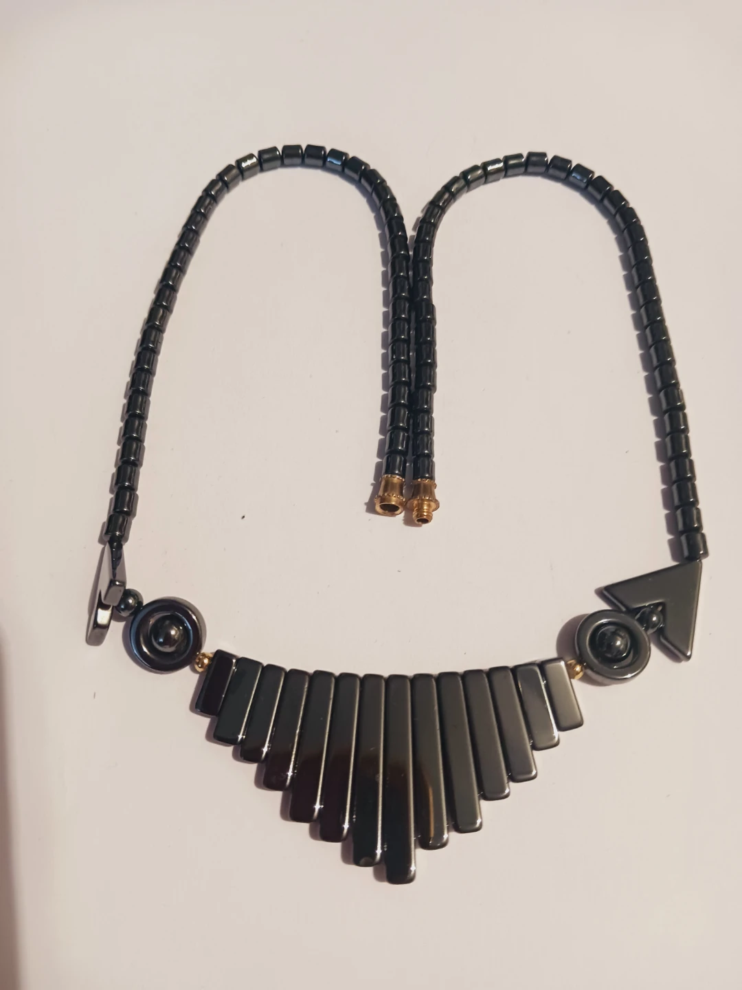 New !! Beautiful Hematite Stone Statement Necklace - photo 5