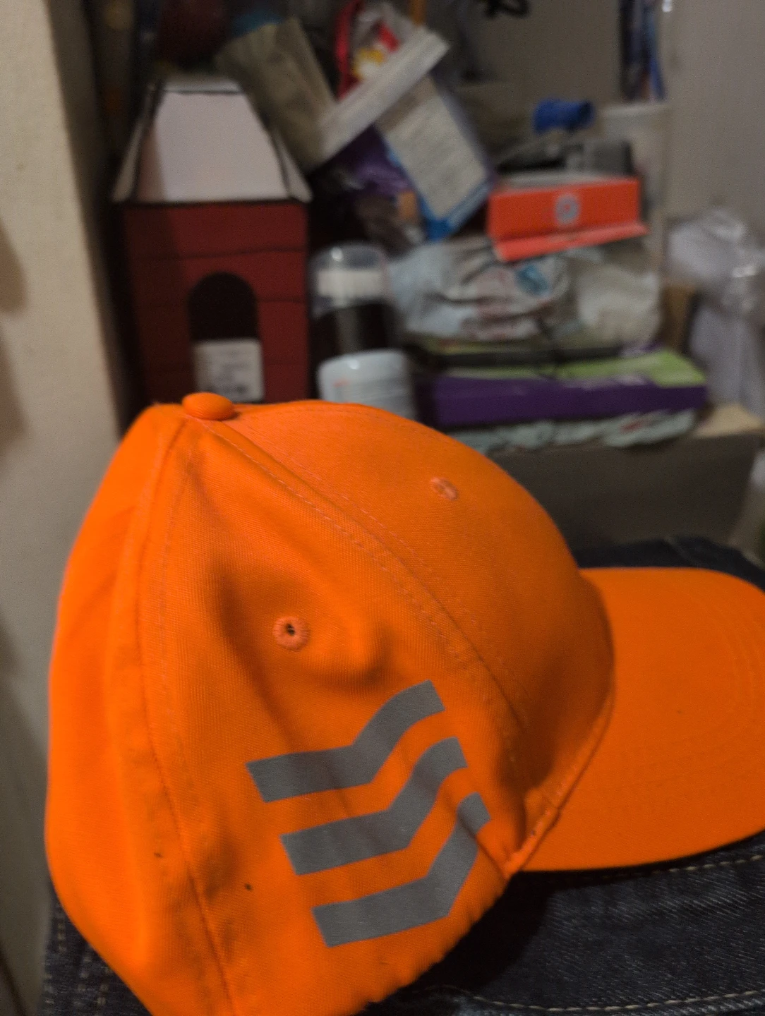 Orange Baseball Cap with Reflective Stripes - photo 3