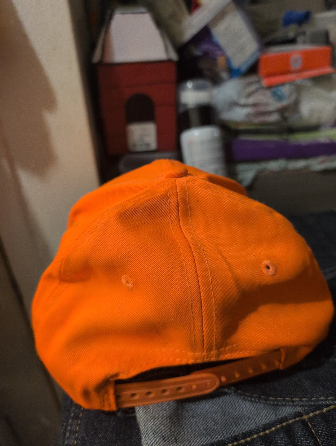 Orange Baseball Cap with Reflective Stripes - photo 4