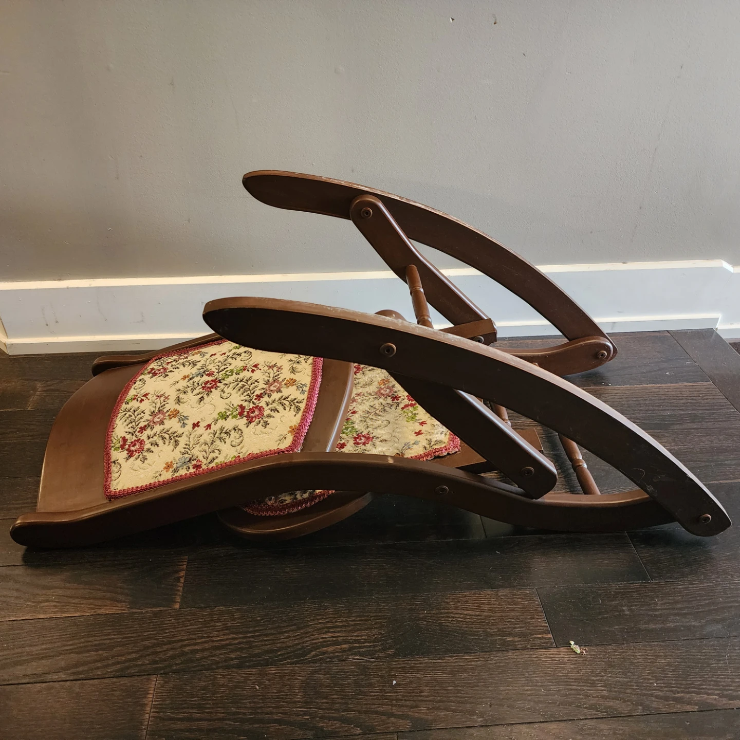 VTG Folding Rocking Chair Mid Century Style, Victorian - photo 4