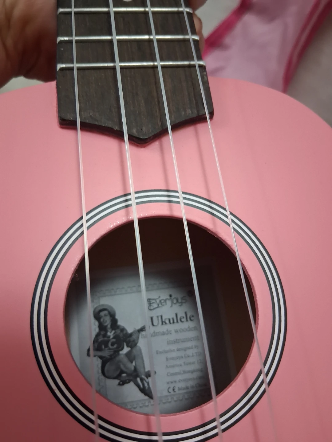 Everjous Pink Ukulele with Gig Bag - photo 3