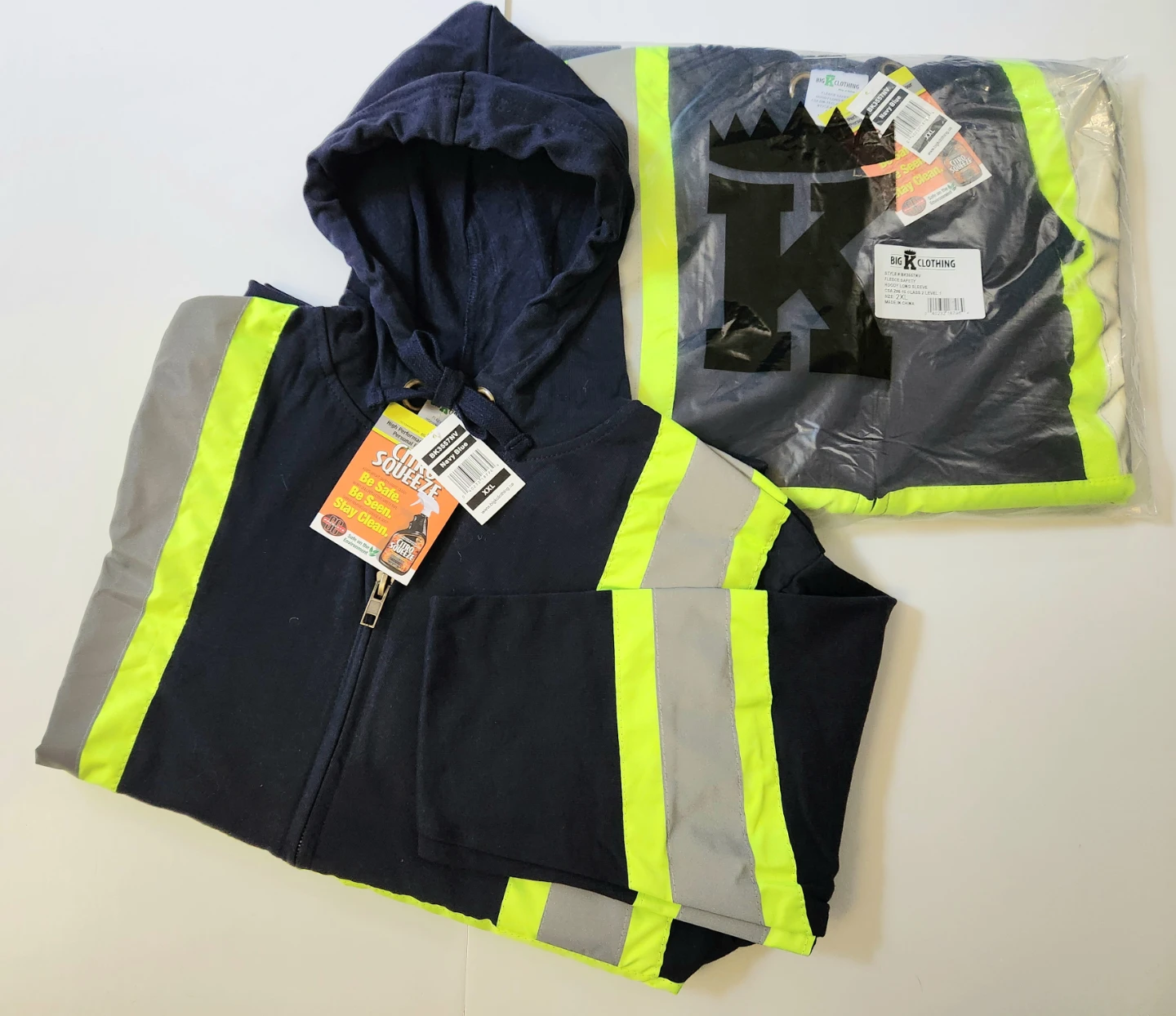 High Visibility Zip-up Hoodies (XXL)