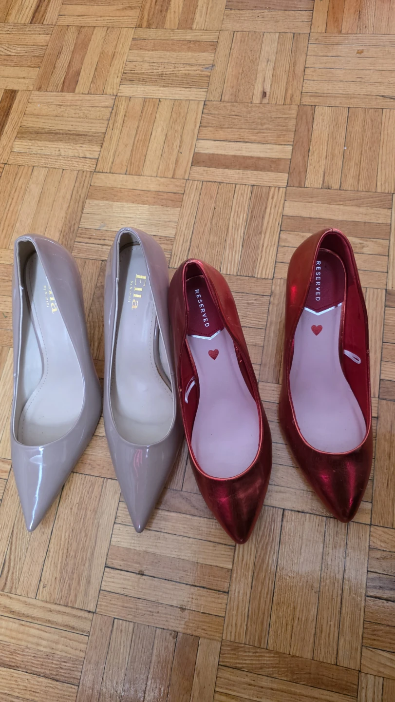 Reserved & Ella Pumps - Nude & Red - photo 3