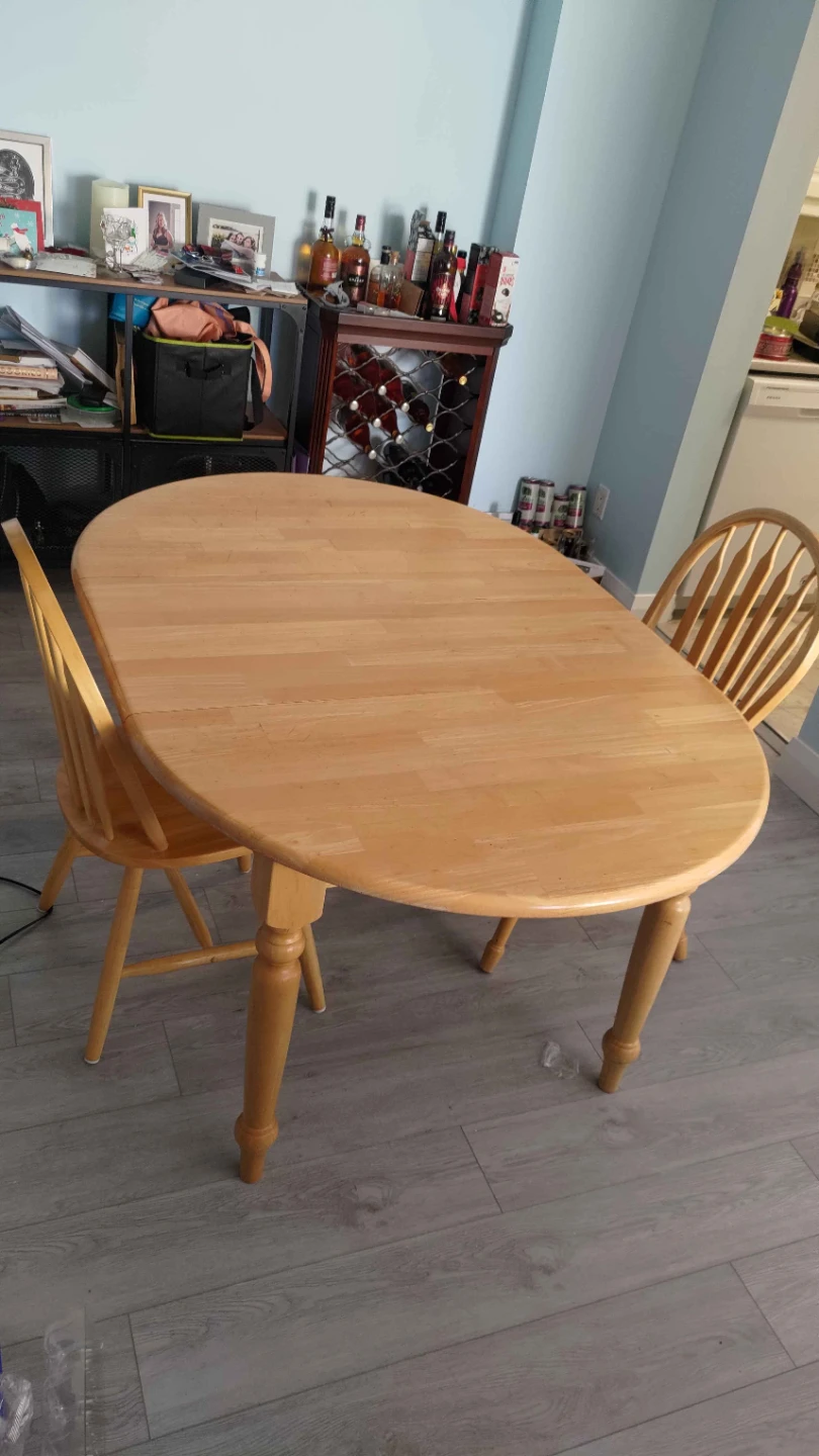 Light Wood Dining Table with 2 Chairs