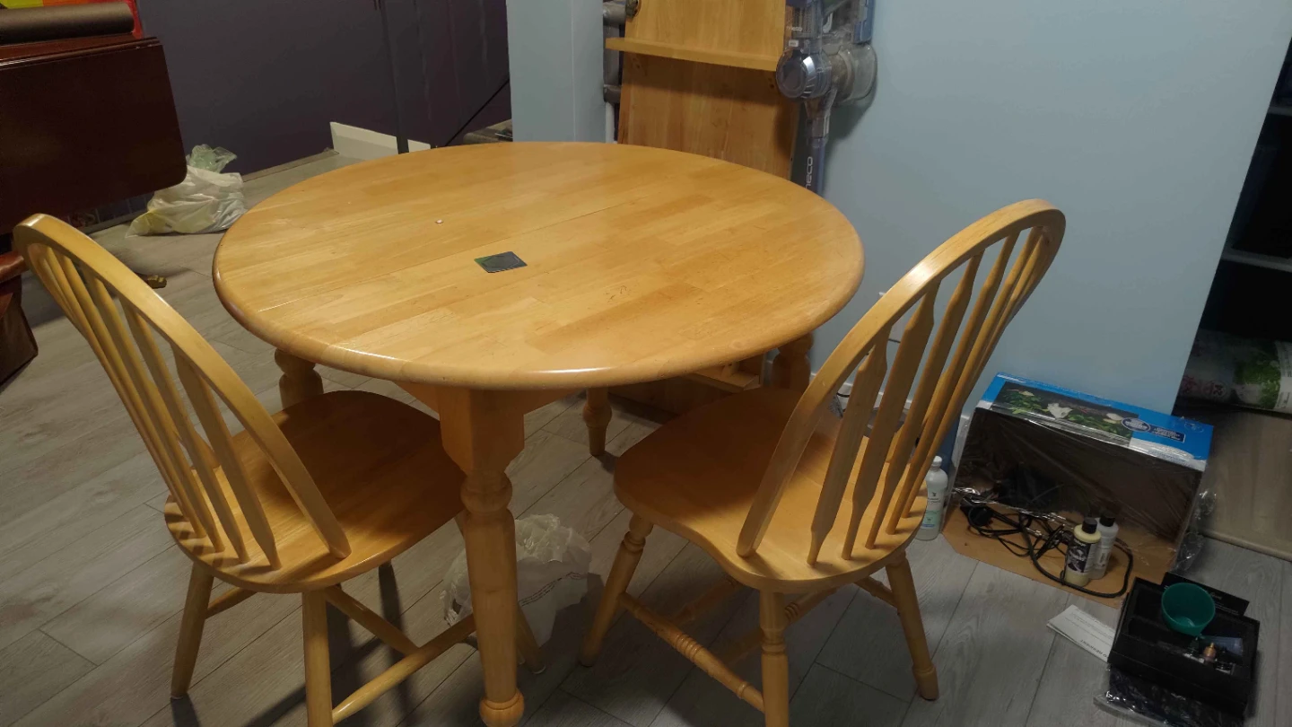Light Wood Dining Table with 2 Chairs - photo 2