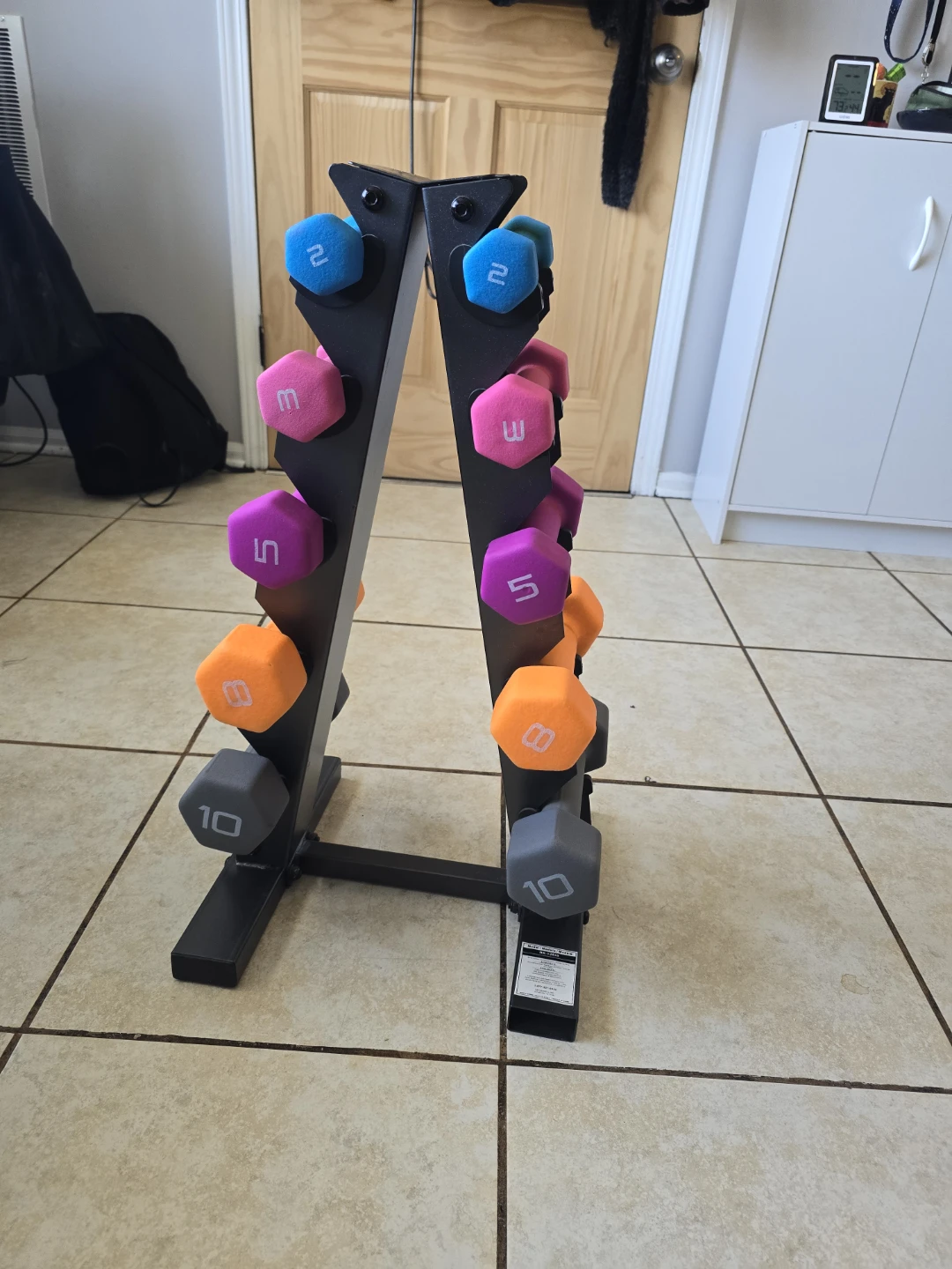 Set of Dumbbells with Rack 2lb to 10lb - photo 2
