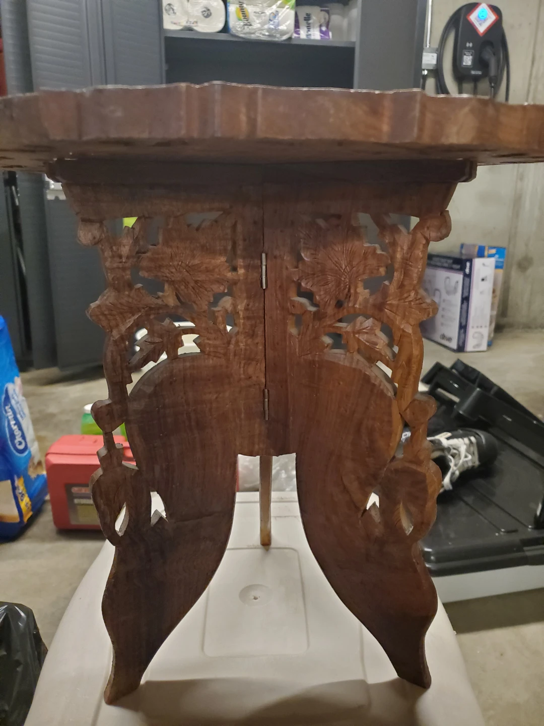 Hand-Carved Wooden Side Table - photo 2