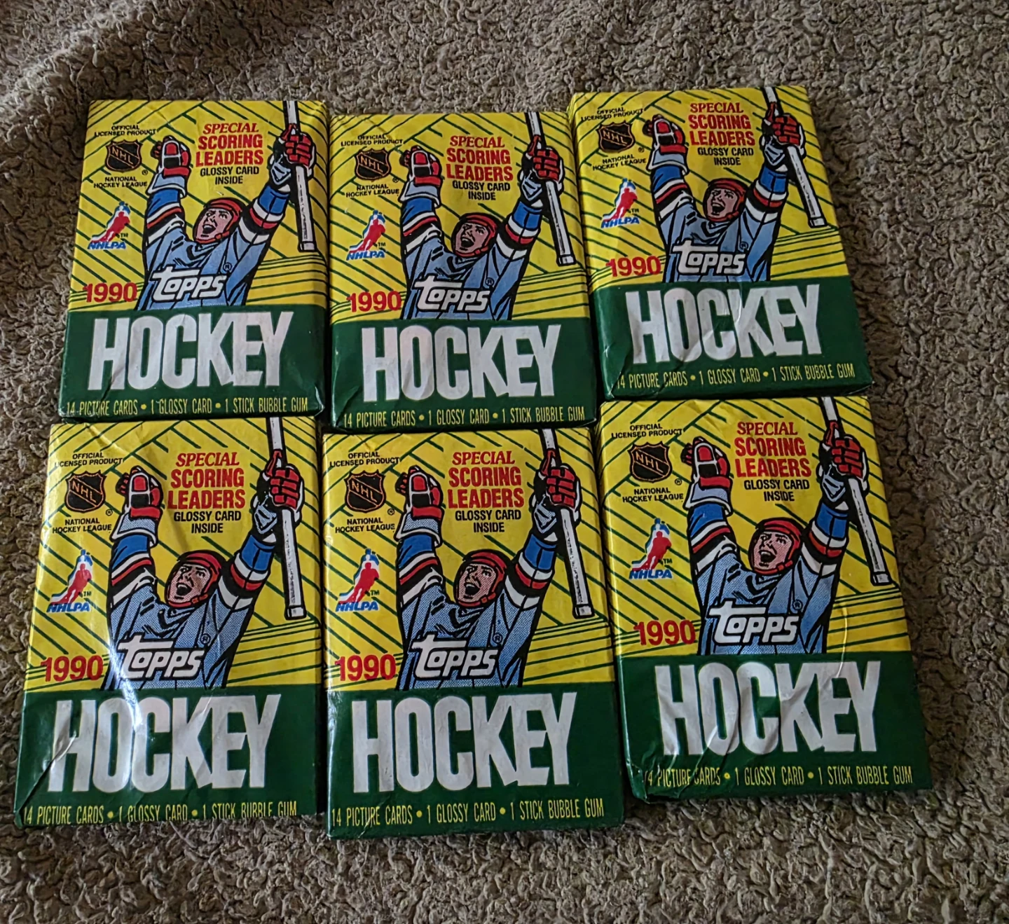 Lot of 6 Topps 1990 Hockey Card Packs unopened CASH ONLY