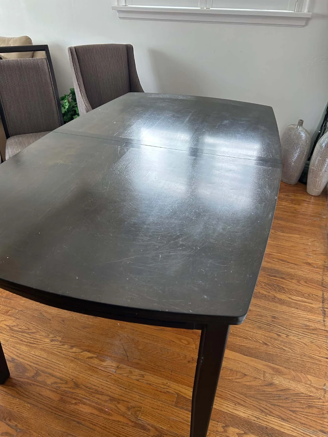 Dark Brown Dining Table with Extension Leaf - photo 3
