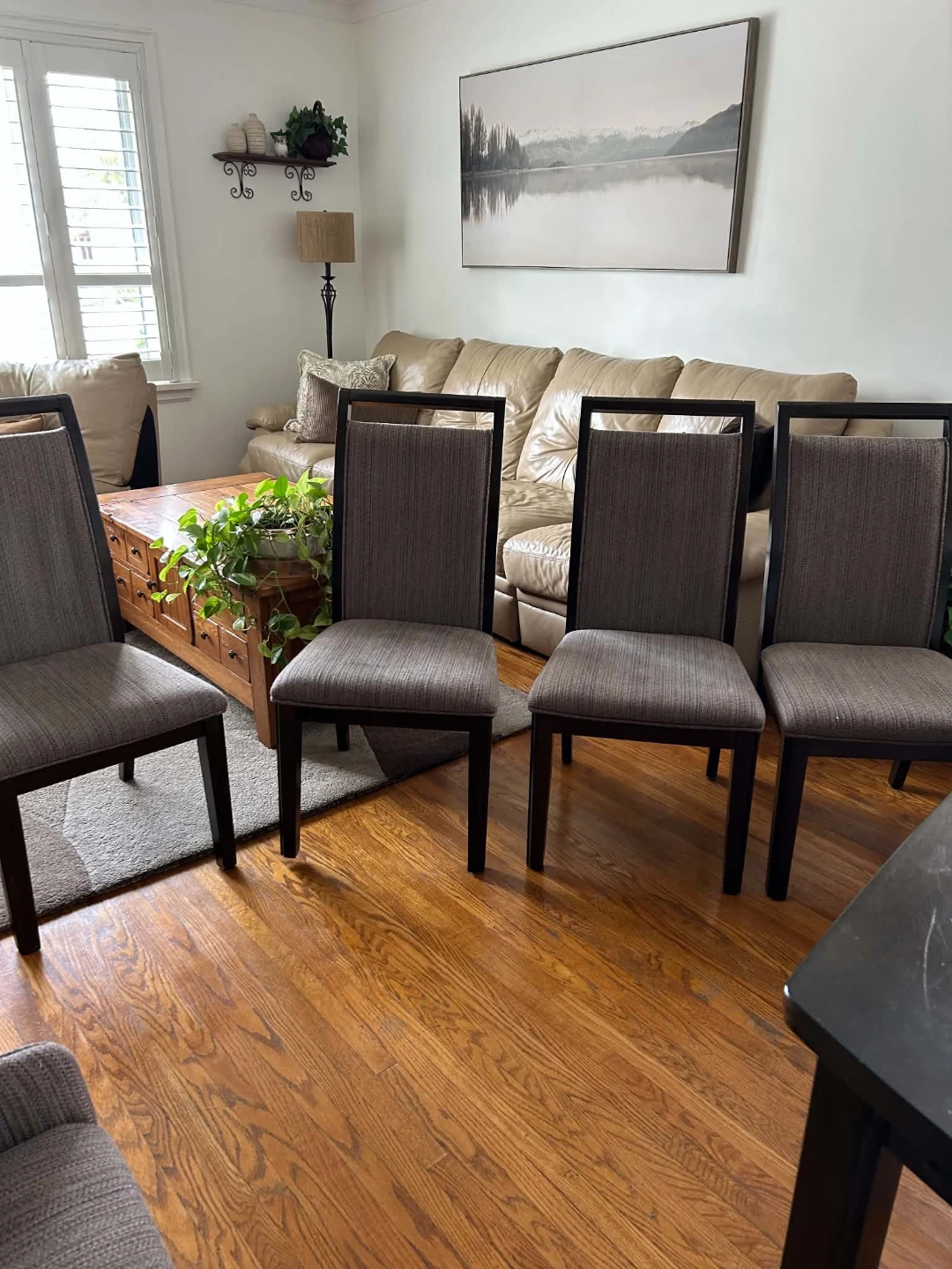 Dark Brown Dining Table with Extension Leaf - photo 5