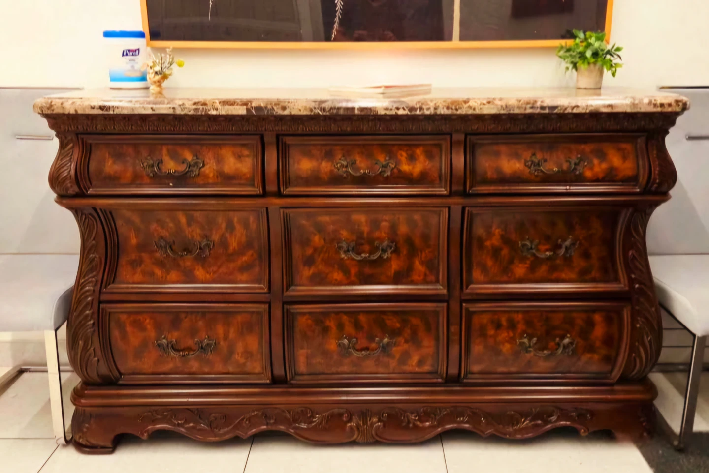 Brand New Solid Wood 9 Drawer Dresser With Marble Top - photo 4