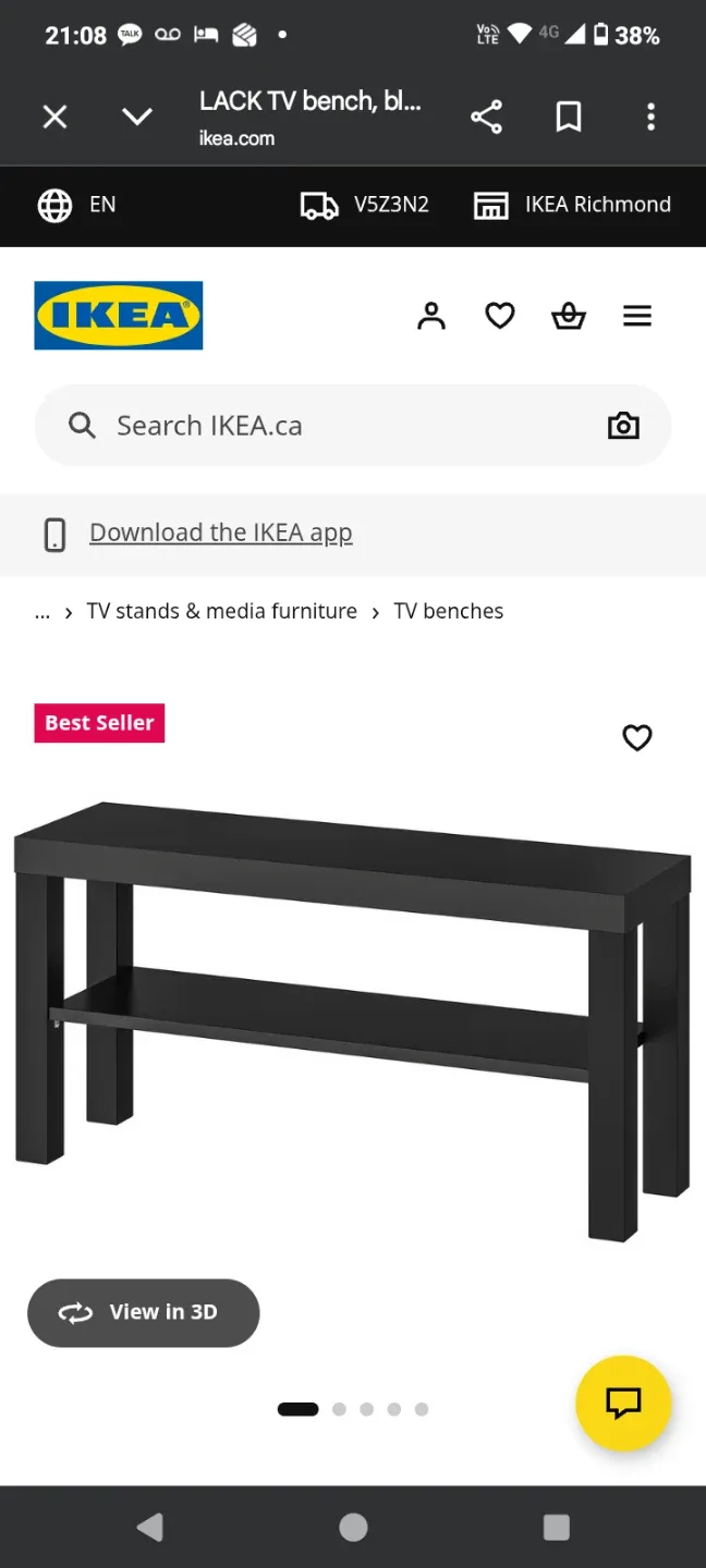 IKEA LACK TV bench, black - photo 2