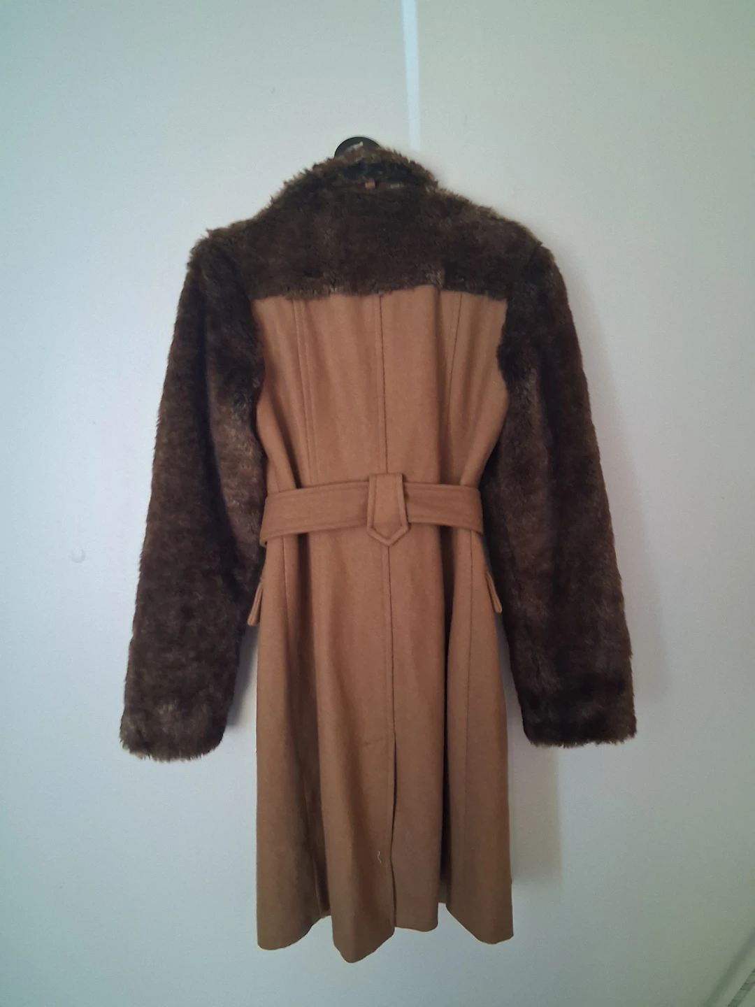 Alex + Alex Women's Tan Faux Fur Trimmed Coat Size S - photo 5