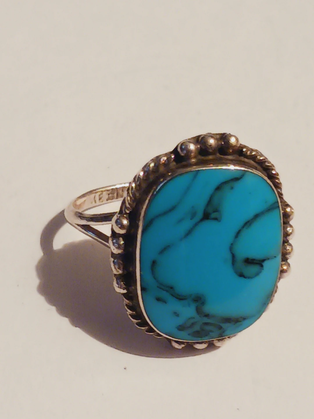 Sterling Silver 925 Turquoise Stone Ring. Size 5. - photo 3