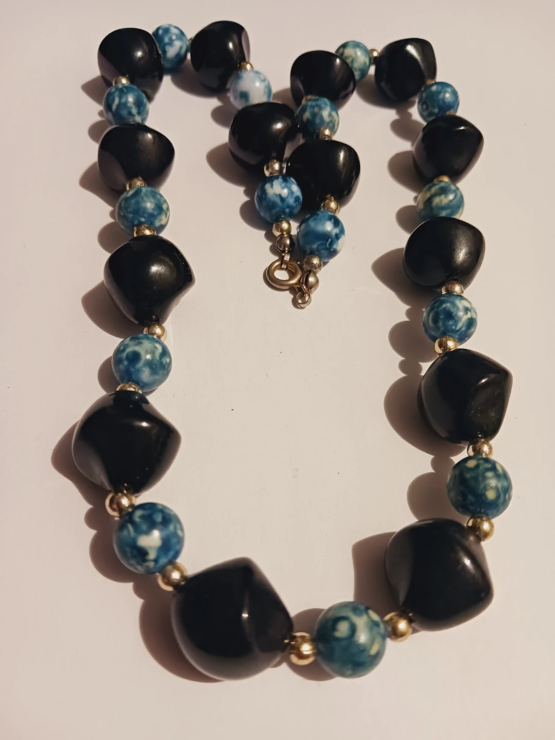 Black and Blue Beaded Necklace - photo 2