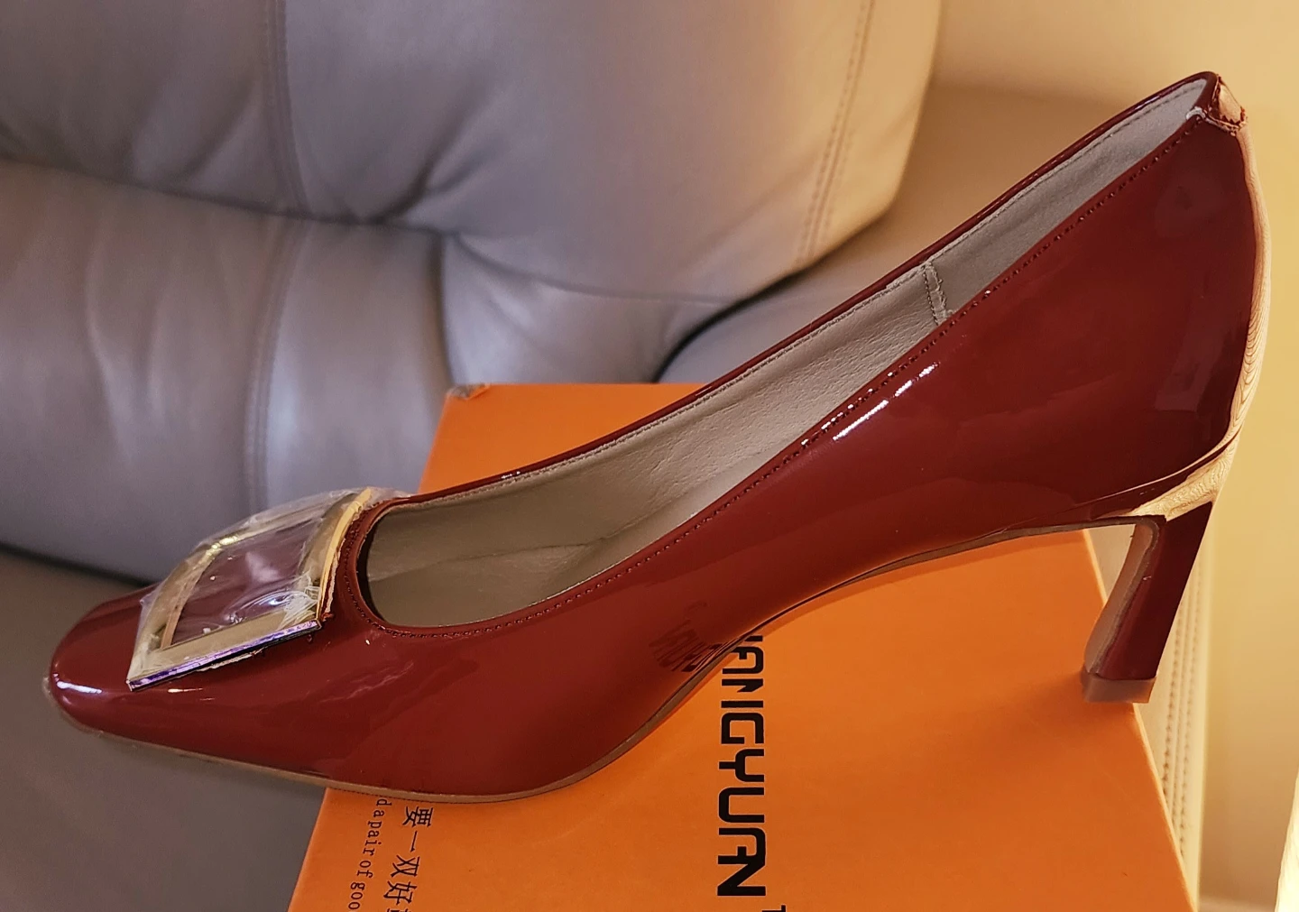 Red Heels with Square Buckle - photo 4