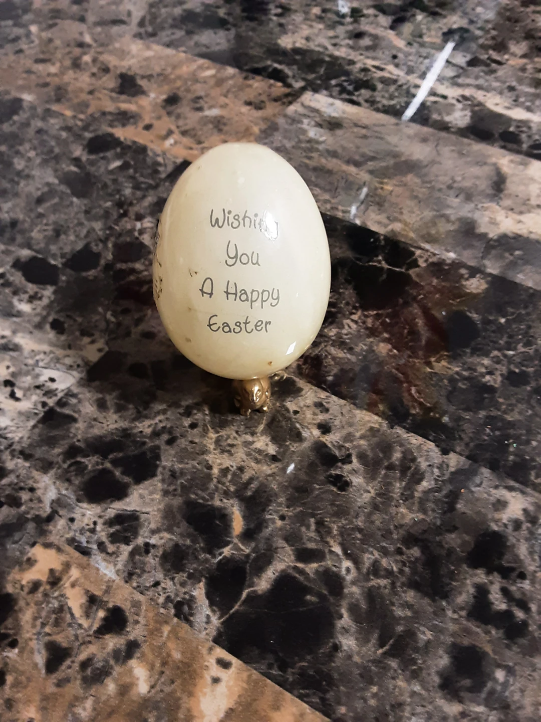 Precious Moments Easter Egg Figurine with Easter bunny gold base - photo 2