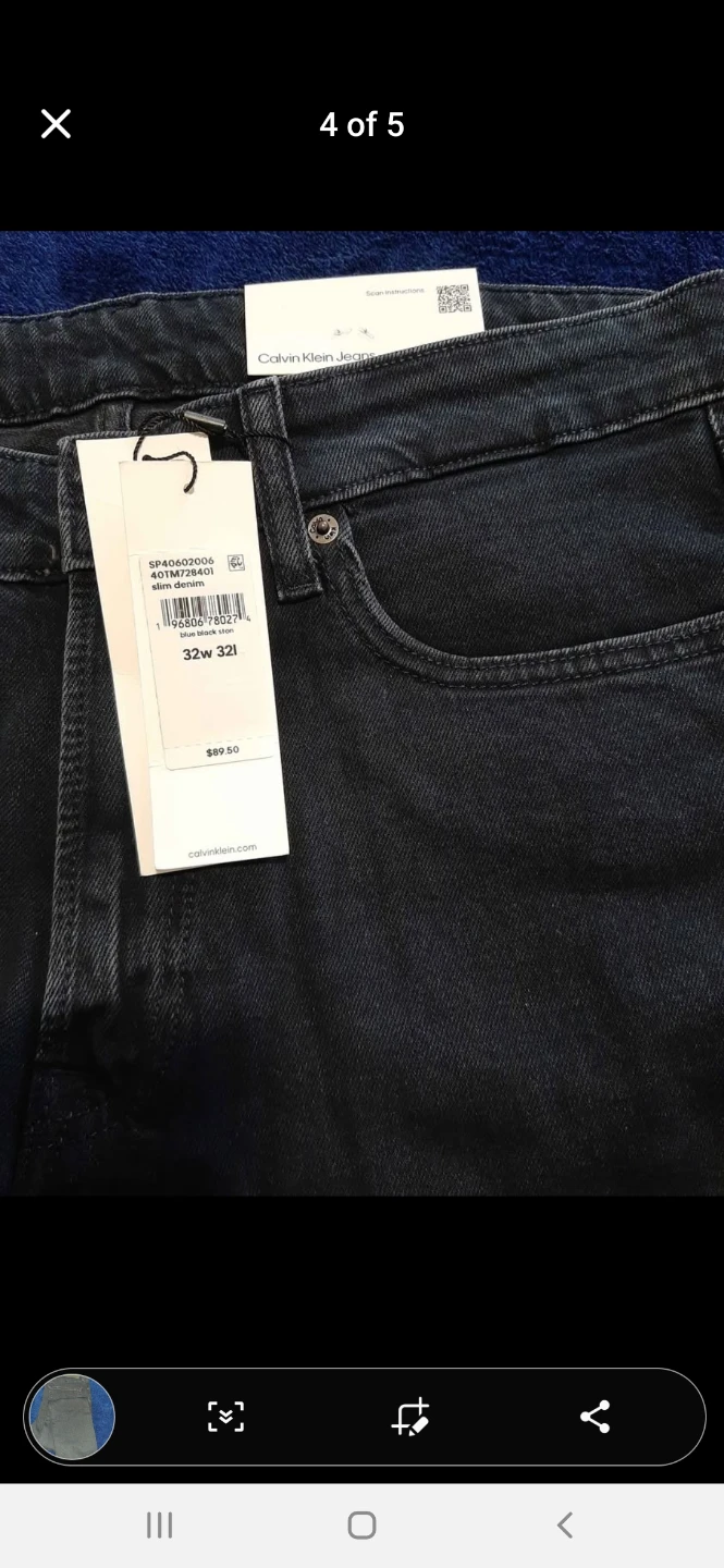 Calvin Klein Jeans Slim Fit W32 L32 Black Denim - photo 2