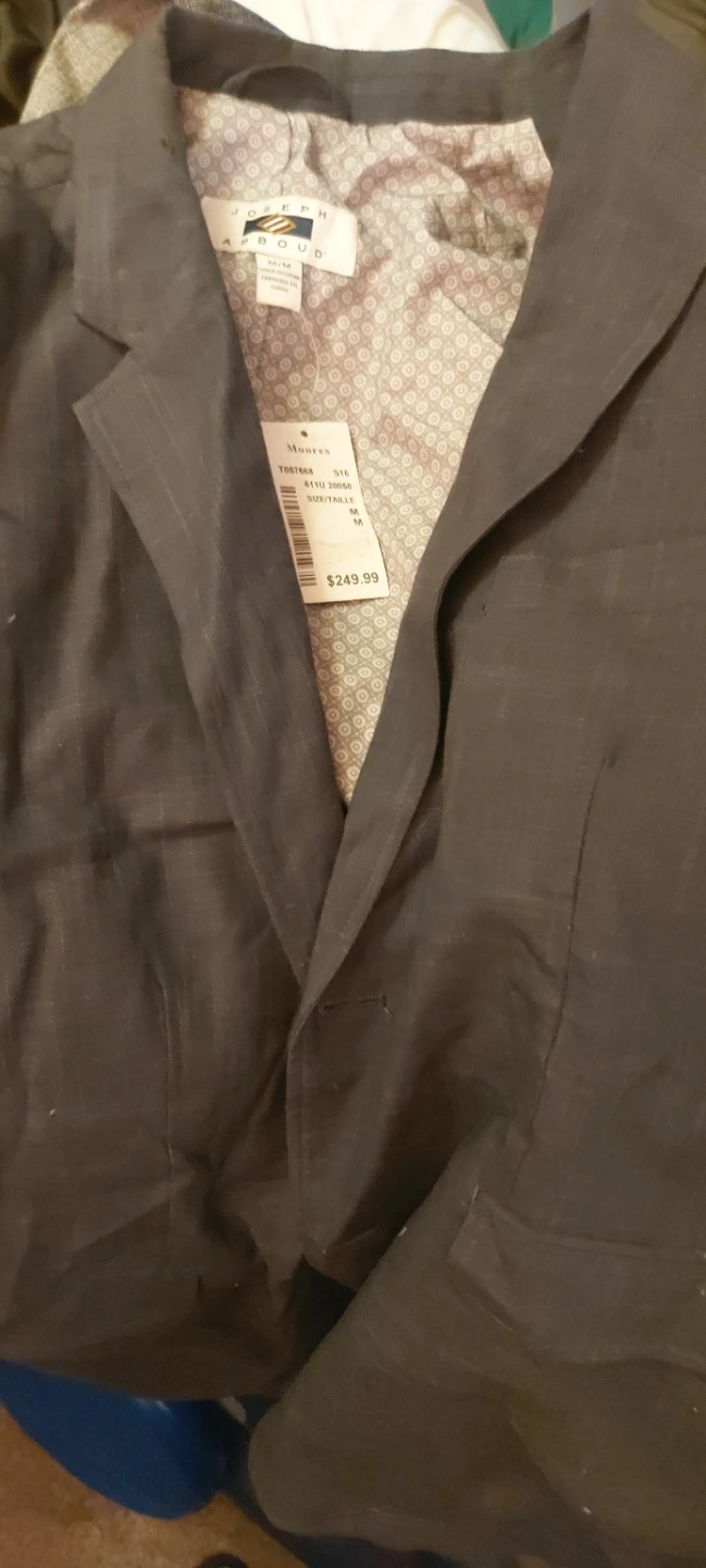 Joseph Abboud Grey Pinstripe Suit Jacket - Size M