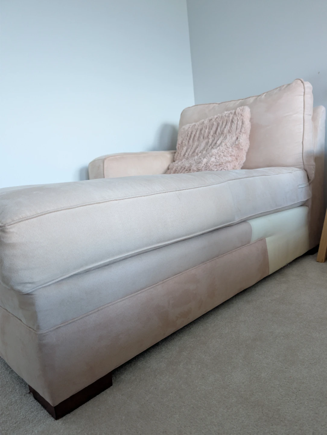 Beige Chaise Lounge Chair with Pillow - photo 3