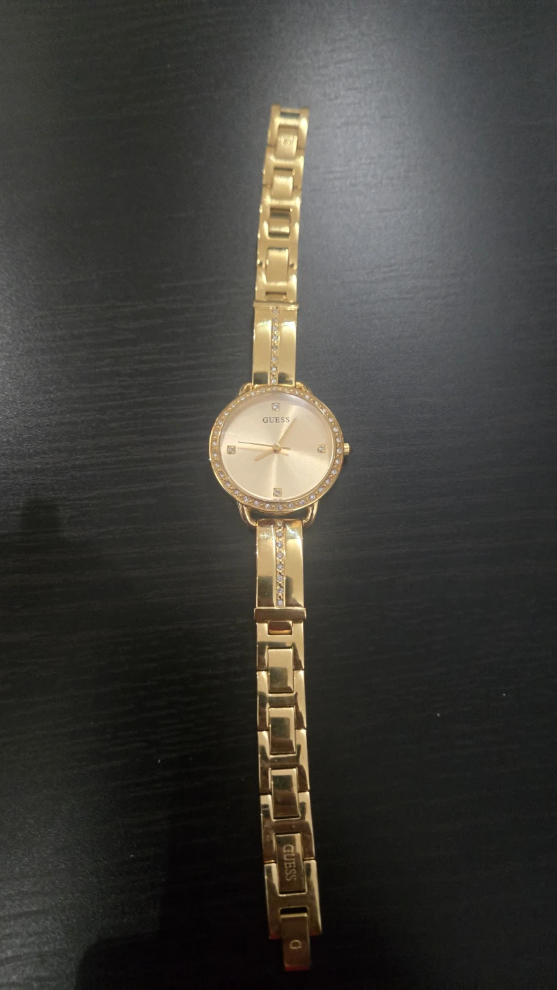Gold Guess Watch with Rhinestones