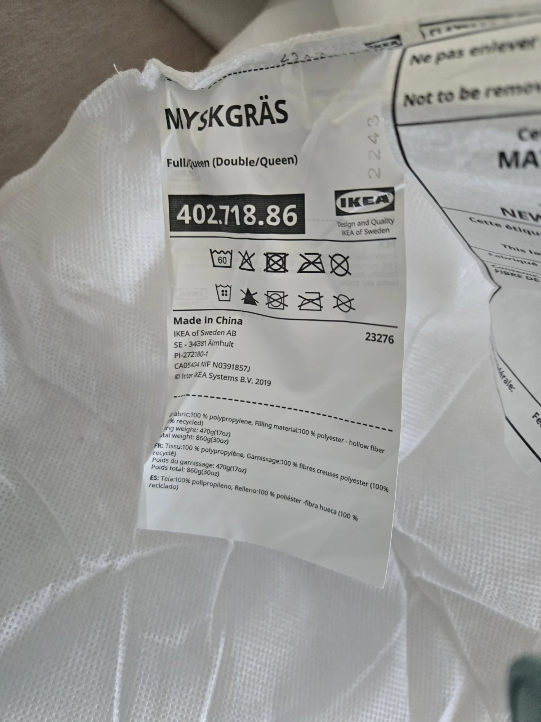 IKEA NYSKÄGRÄS Full/Queen Duvet Insert