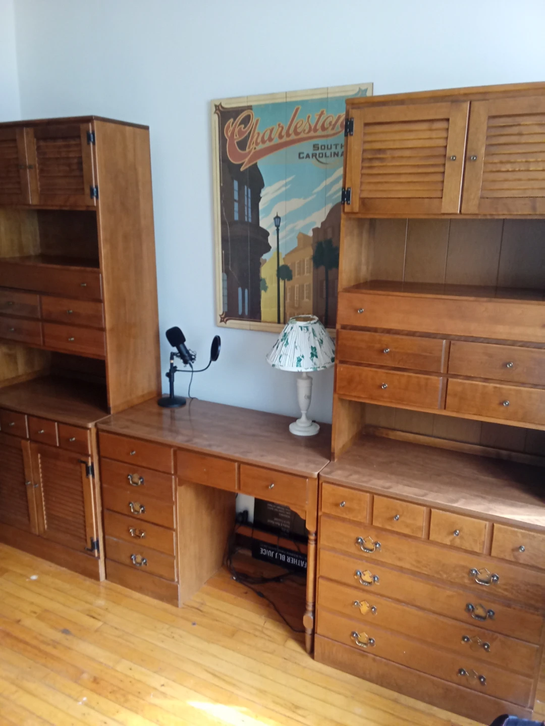Ethan Allen Wooden Desk and Hutch Set