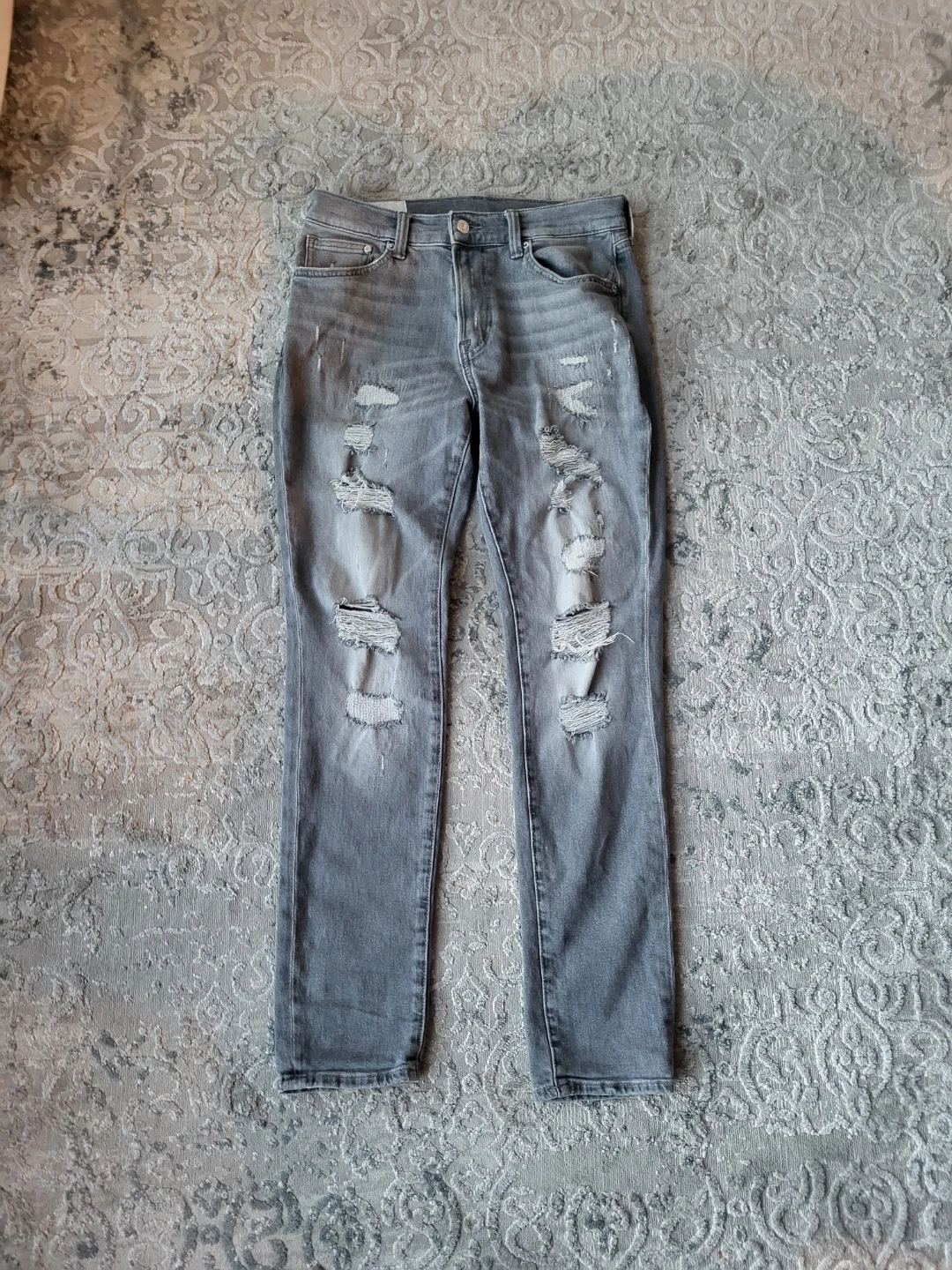 H&M Skinny Fit Ripped Grey Jeans Size 31/32