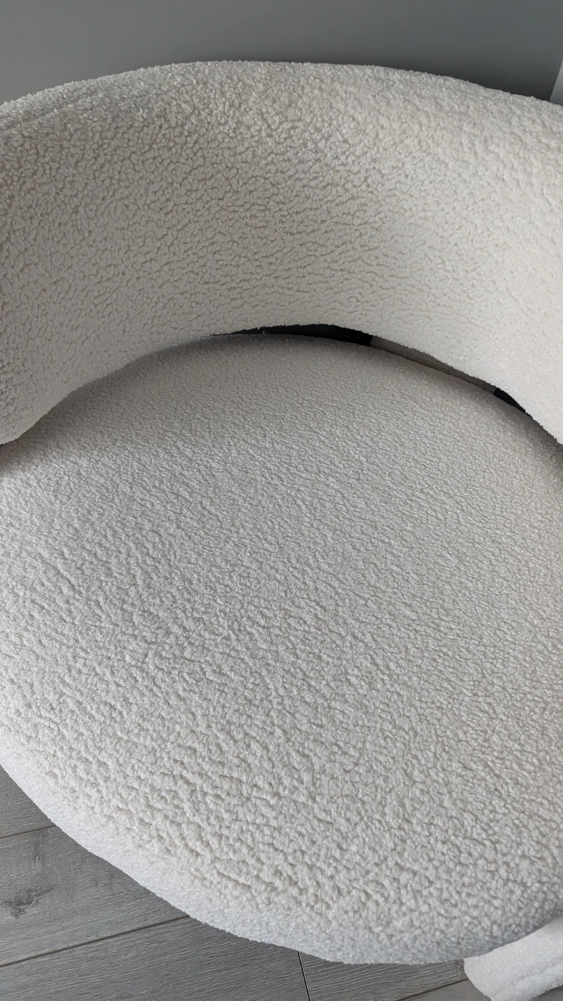 White Teddy Fleece Accent Chair - photo 4