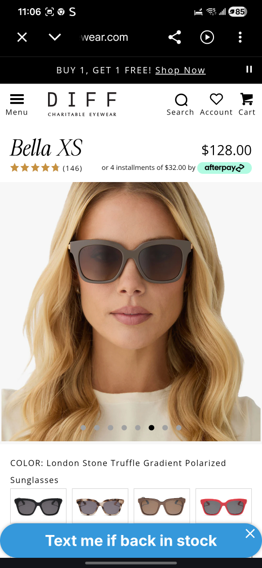 Diff Bella sunglasses  Truffle Gradient Polarized