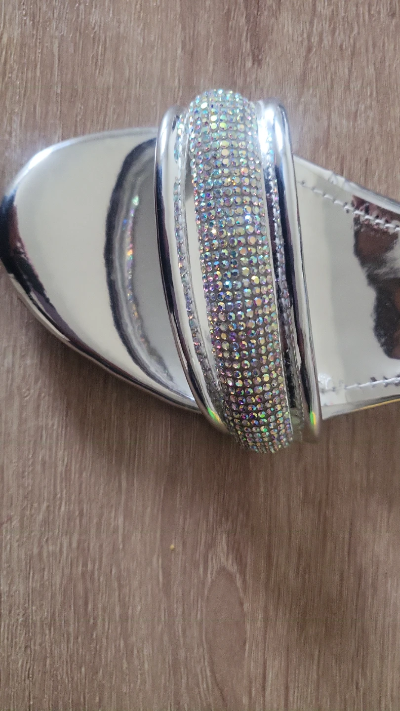 SYLO KD7879 Silver Wedge Sandals with Rhinestones - Size 33 - photo 3