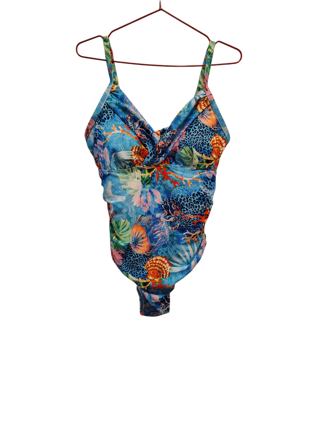 Hot Deal 🔥 Turquoise Tropical One-Piece Swimsuit - Size Large - photo 4