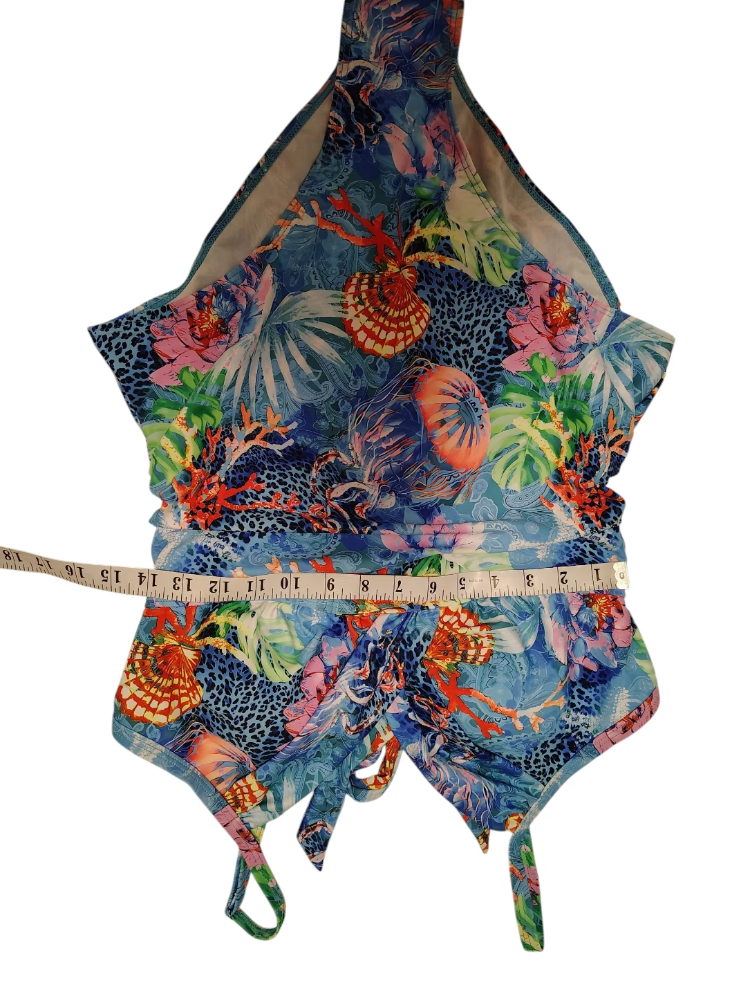 Hot Deal 🔥 Turquoise Tropical One-Piece Swimsuit - Size Large - photo 5