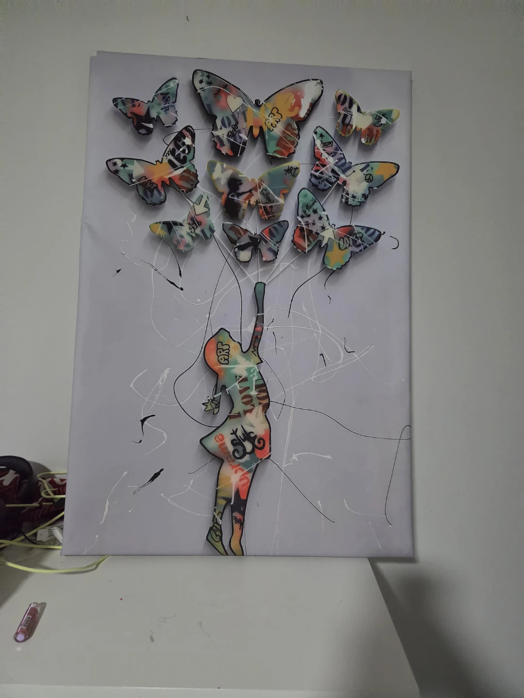 Butterfly Wall Art with Girl Silhouette