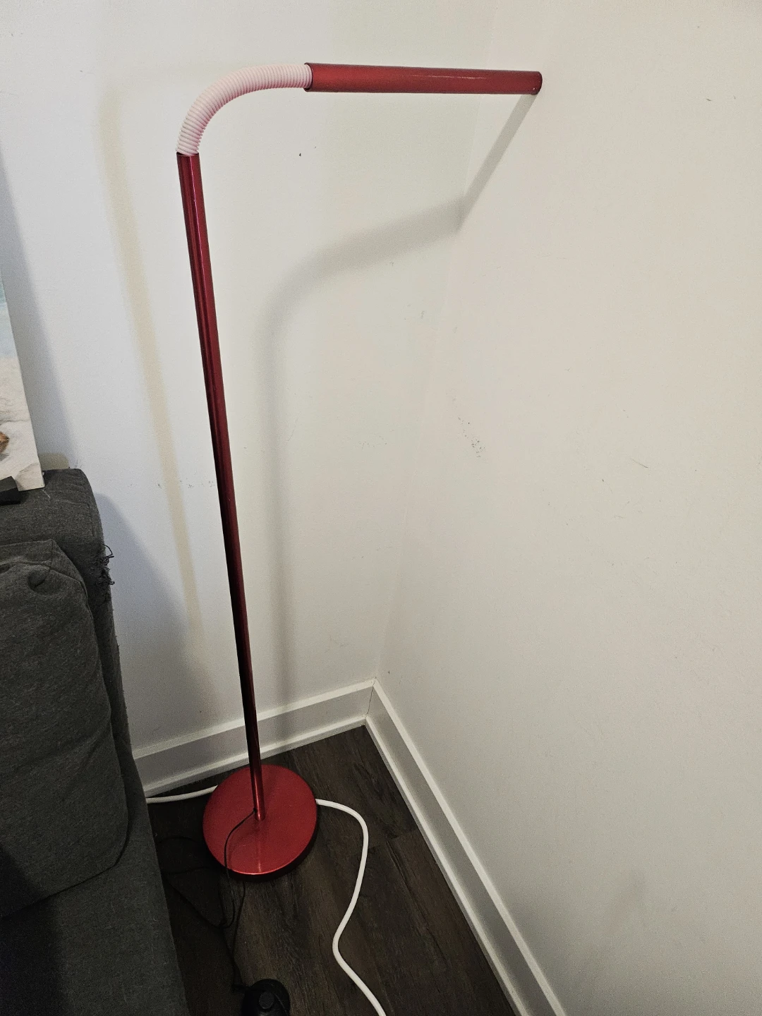 Red Floor Lamp with Flexible Neck