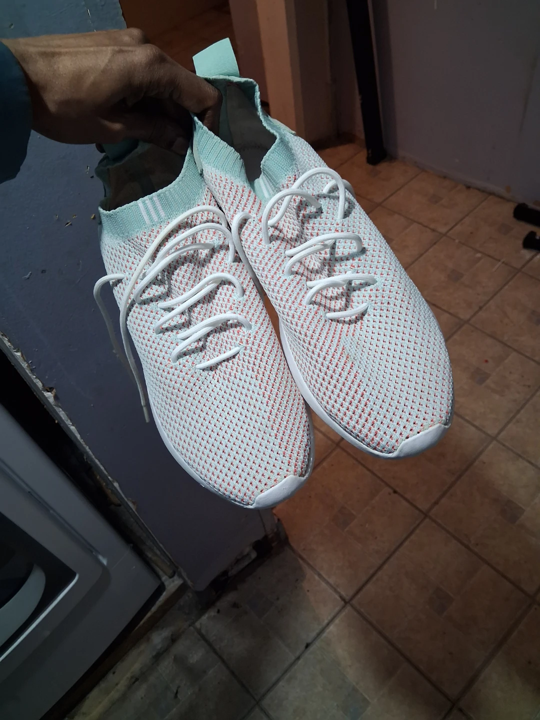 Adidas  White & Coral Sneakers - photo 2