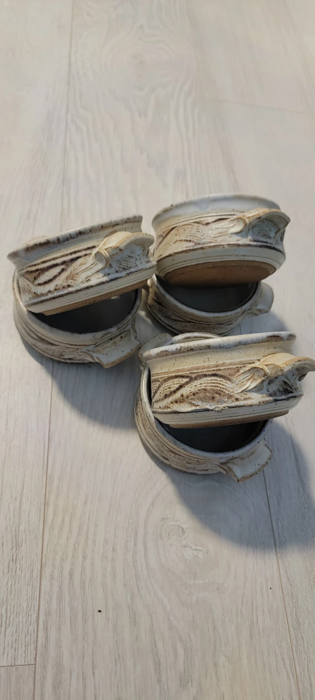 Set of 6 Ceramic Soup Bowls with Handles