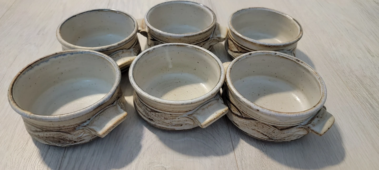 Set of 6 Ceramic Soup Bowls with Handles - photo 2